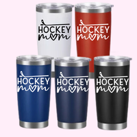 20oz Coffee Tumbler, Hockey Mom Stick Heart