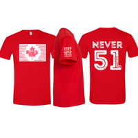 Team Canada Hockey T-Shirt, 4 Nations Gold, Never 51