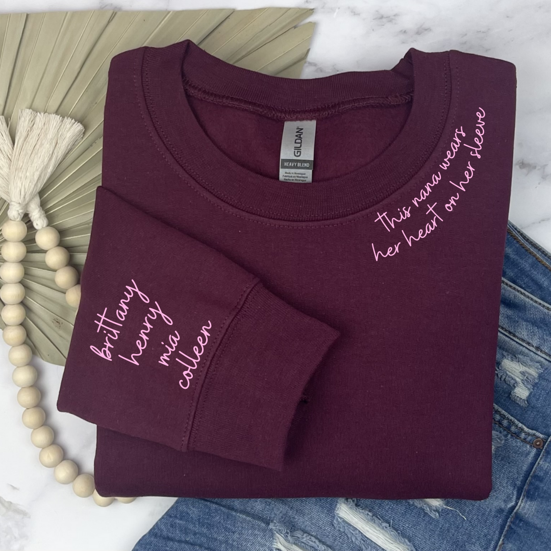 Heart on my sleeve sweatshirt 2025