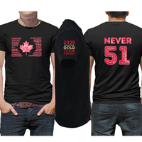 Team Canada Hockey T-Shirt, 4 Nations Gold, Never 51