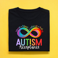 T-Shirt, Autism Acceptance, Infinity Rainbow