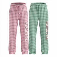 Cotton Poplin Pants, Plaid, Ringette