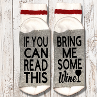 Cabin Socks, WINE, If You Can Read This