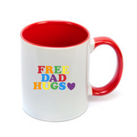 Mug, 15oz Colour Handle/Inside, Free Dad Hugs
