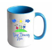 Custom Mug, Large 15oz Ceramic, Colour Contrast, Sublimated, Any Design