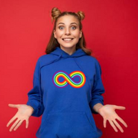 Hoodie, Rainbow Infinity Symbol, Adult Unisex