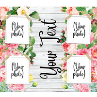 Tumbler, 20oz Skinny, Custom Name With 4 Custom Photos