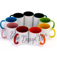 Custom Mug, Large 15oz Ceramic, Colour Contrast, Sublimated, Any Design