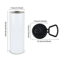 Custom Tumbler, 20oz Skinny with Sport Lid, Sublimated, Any Design