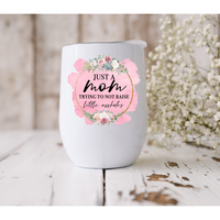 Tumbler, Wine, 12oz Stemless, Sublimated, Mom Theme