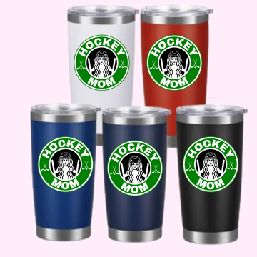 20oz Coffee Tumbler, Coffee Hockey Mom