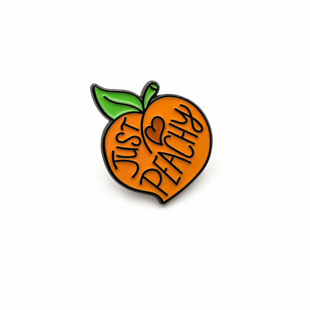 Enamel Pin, Just Peachy, Mental Health