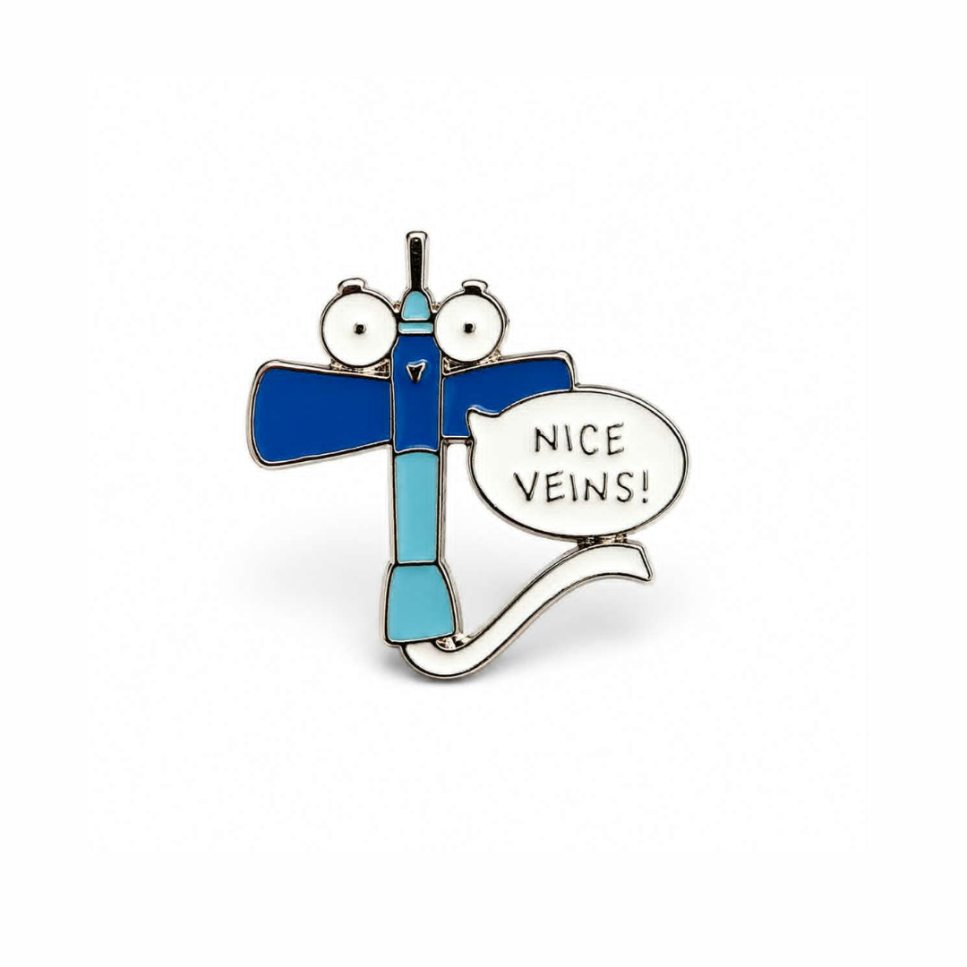Enamel Pin, Nice Veins, Healthcare