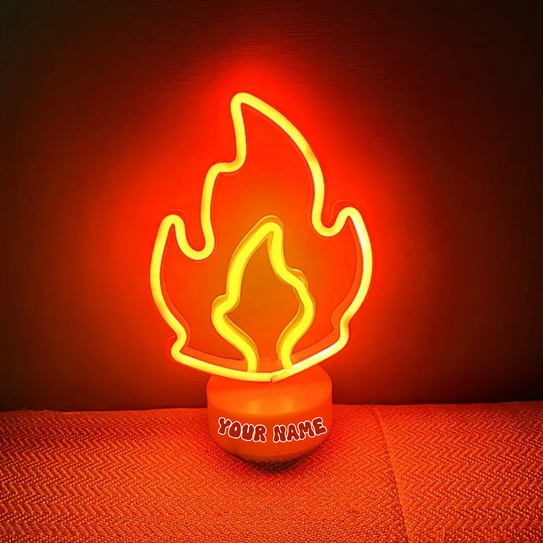 Neon Light, Customized with a Name On the Base