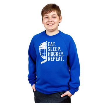 Hockey Crew Sweatshirt, Eat Sleep Hockey Repeat