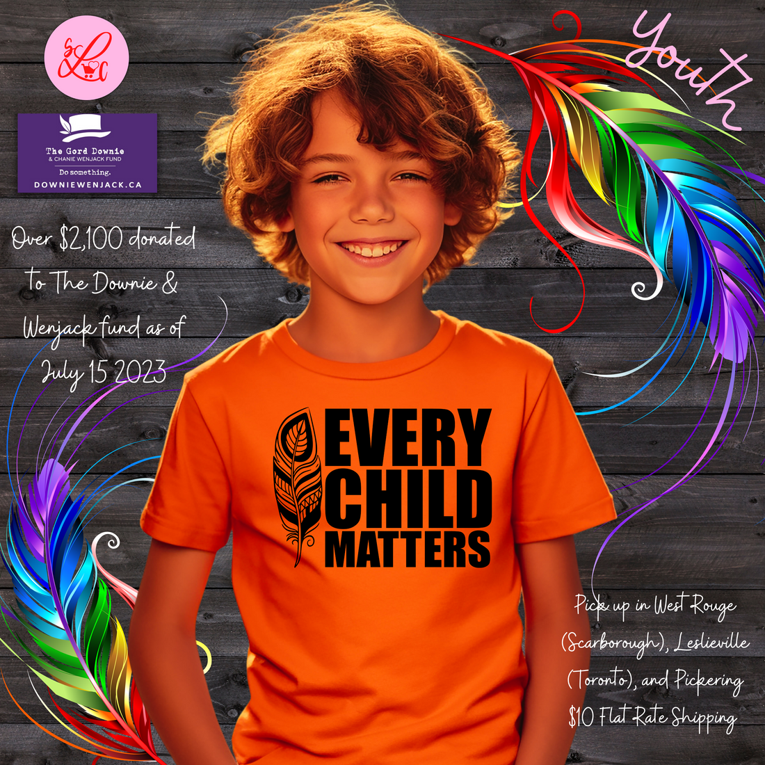 Youth T-Shirt, Orange Shirt Day, Every Child Matters. Indigenous Reconciliation