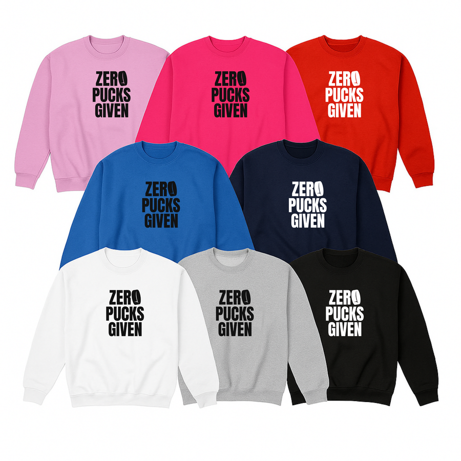 Hockey Crew Sweatshirt, Zero Pucks