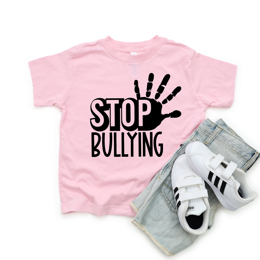 T-Shirt, Pink Shirt Day, Hand Print STOP, Anti Bullying