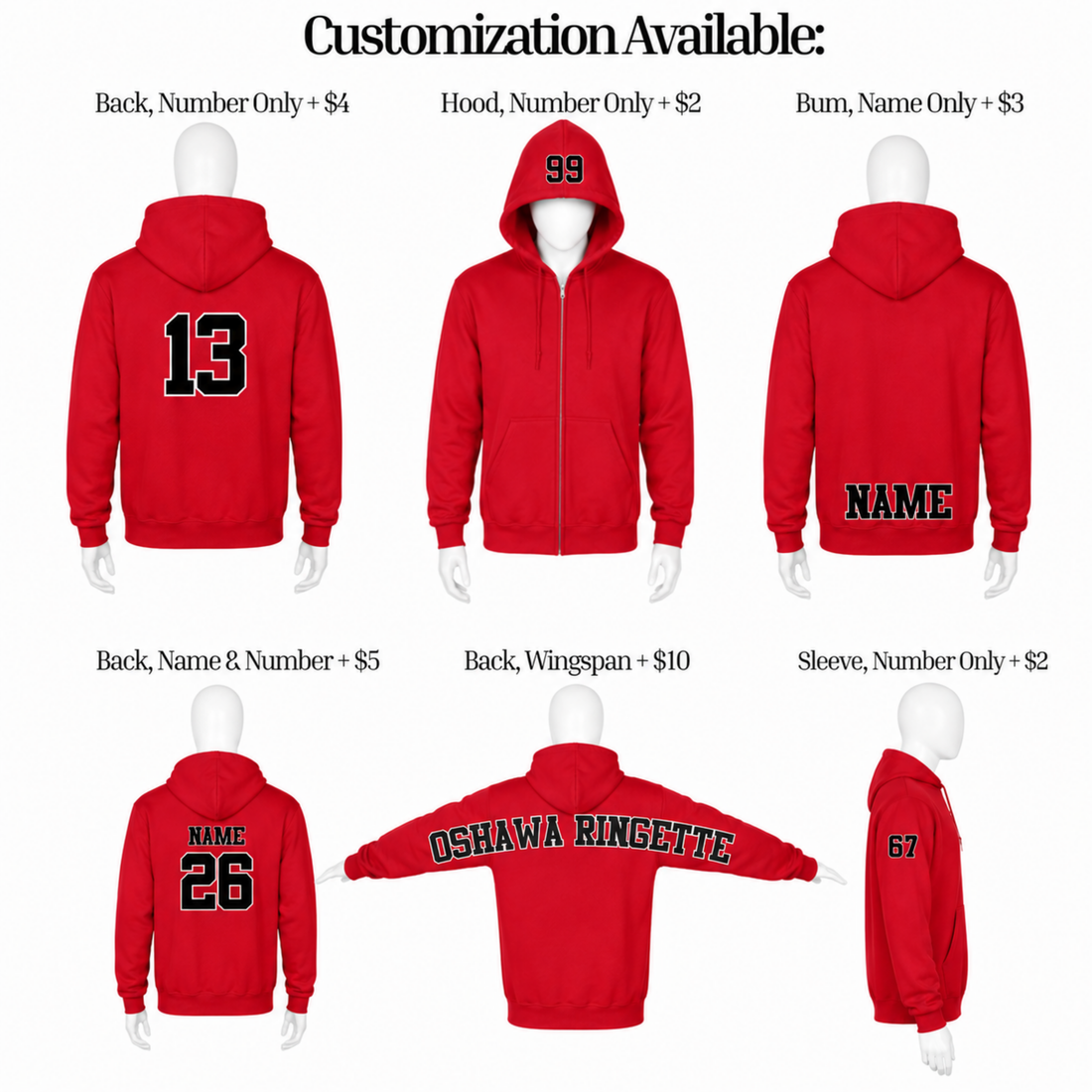 Oshawa Ringette Full Zip Hoodie