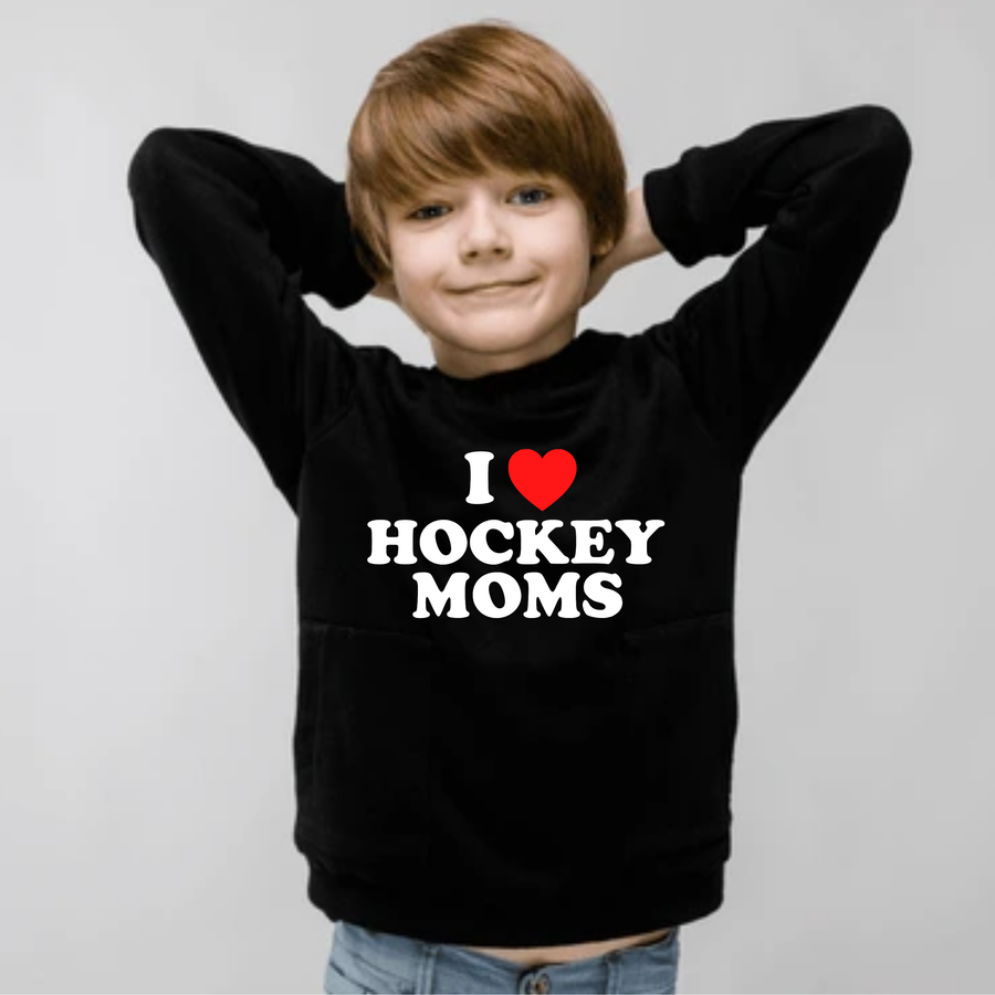 Hockey Crew Sweatshirt, I Heart Hockey Moms