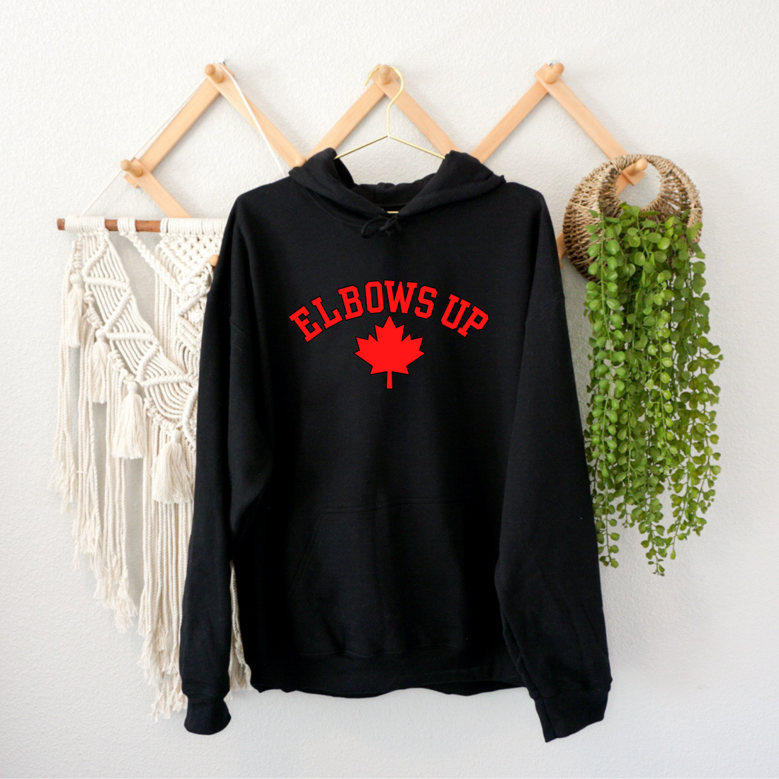 Elbows Up Leaf, Unisex Hoodie