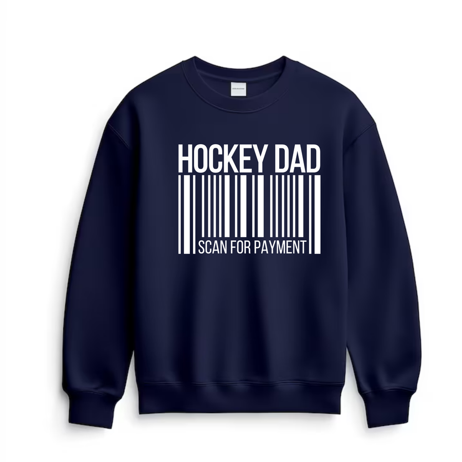 Hockey Crew Sweatshirt, Dad Scan for Payment