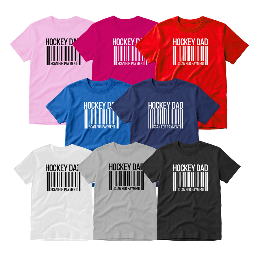 Hockey T-Shirt, Hockey Dad Scan for Payment