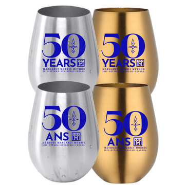 MMM 50th Anniversary Silver & Gold Wine Tumblers