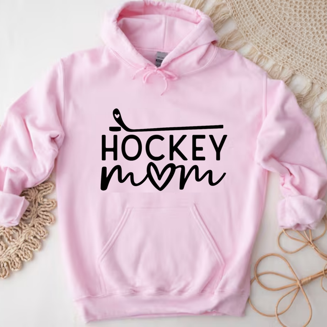 Hockey Hoodie, Hockey Mom Stick & Heart