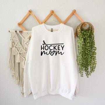 Hockey Crew Sweatshirt, Hockey Mom Stick & Heart