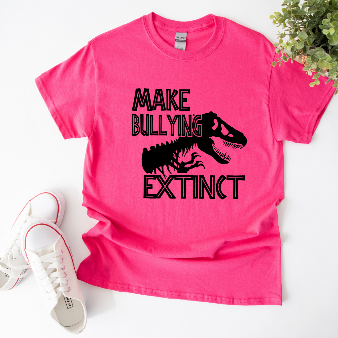 T-Shirt, Pink Shirt Day, Dino Extinct, Anti Bullying