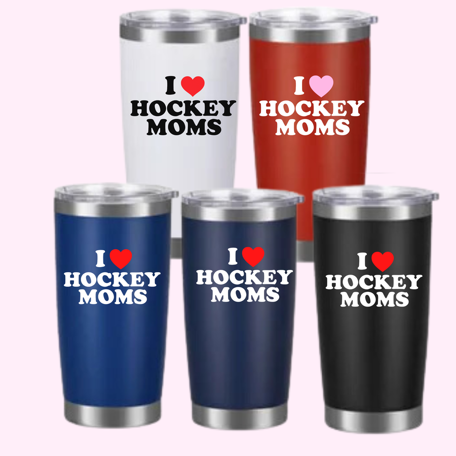 20oz Coffee Tumbler, I Heart Hockey Moms