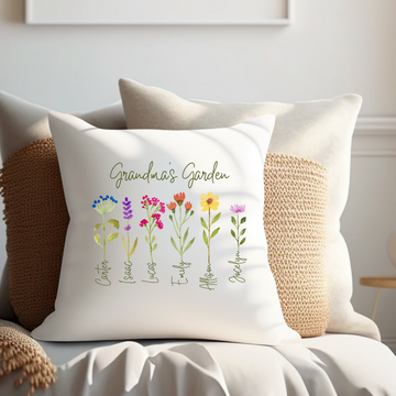 Pillow, 16" x 16", Grandma's Garden