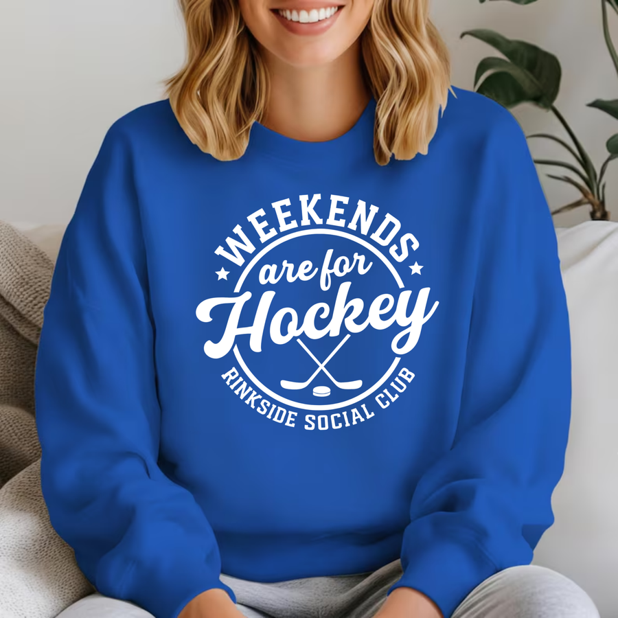 Hockey Crew Sweatshirt, Weekends are for Hockey