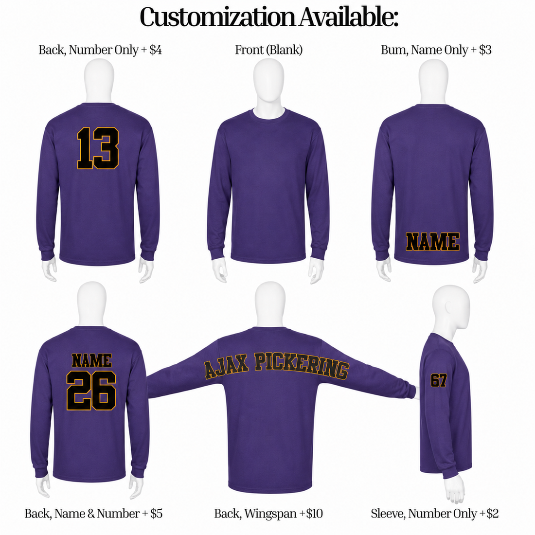 Ajax Pickering Ringette Long Sleeve T-Shirt