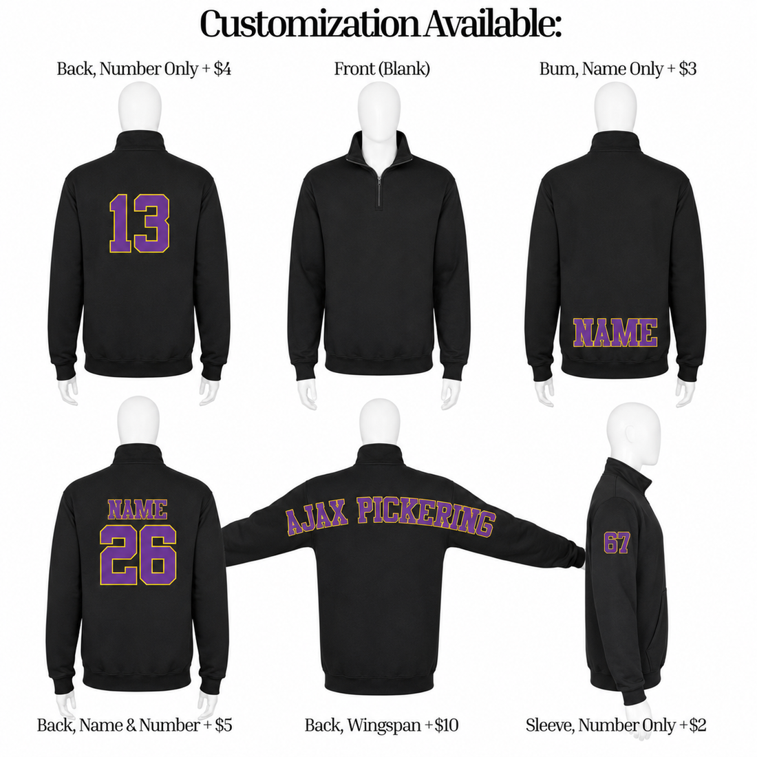 Ajax Pickering Ringette Quarter Zip Sweatshirt