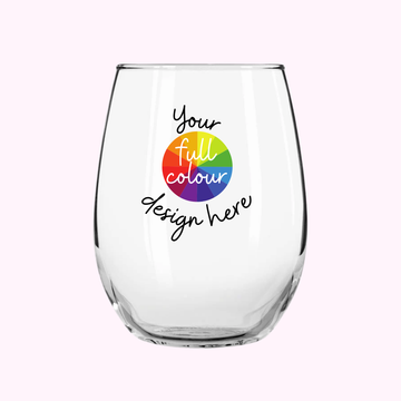 Custom Stemless Wine Glass