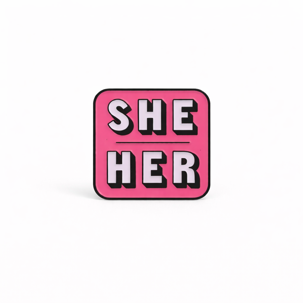 Enamel Pin, Pronouns, She/Her, He/Him, They/Them, She/They, He/They