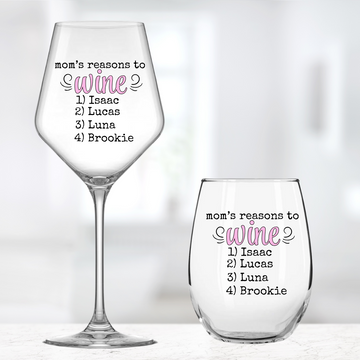 Wine Glass, Mom's Reasons to Wine