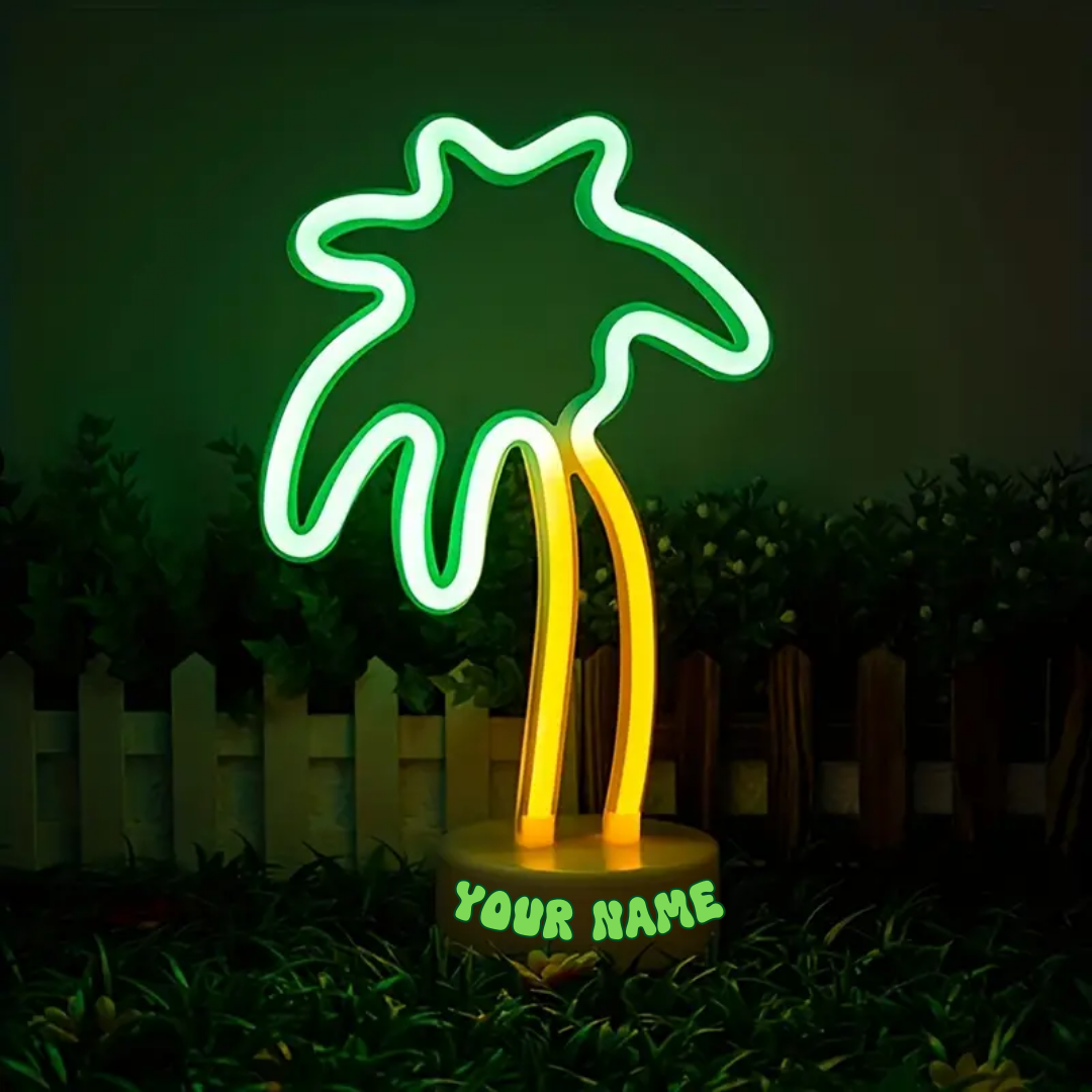 Neon Light, Customized with a Name On the Base