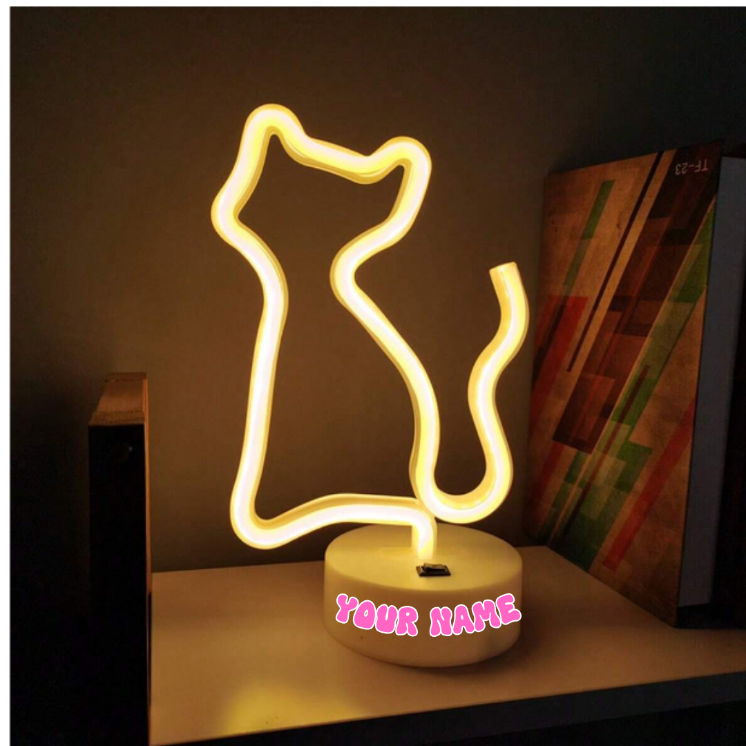 Neon Light, Customized with a Name On the Base
