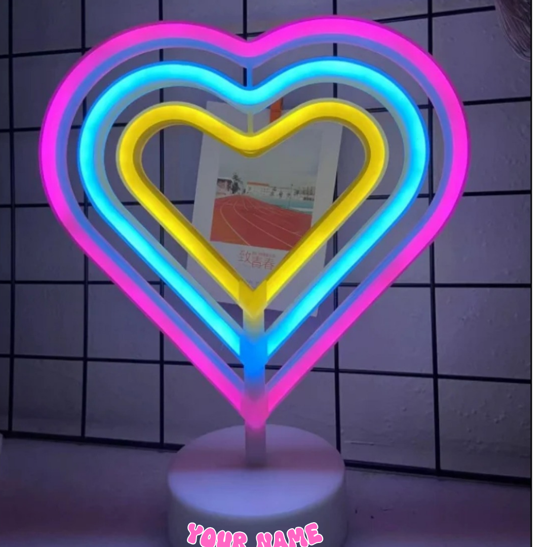 Neon Light, Customized with a Name On the Base