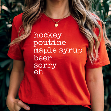 Hockey Poutine Maple Syrup Beer Sorry Eh, Unisex T-Shirt