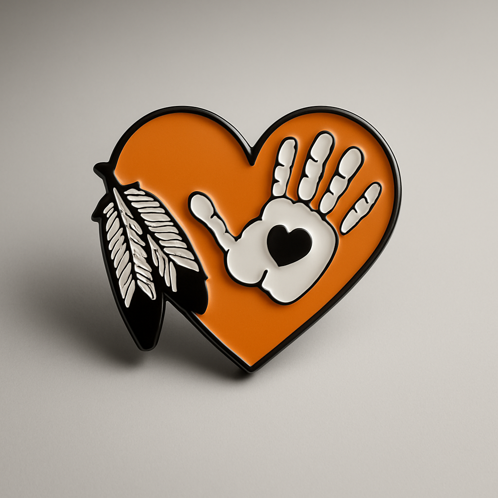 Enamel Pin, Indigenous Reconciliation, Orange Shirt Day, Every Child Matters