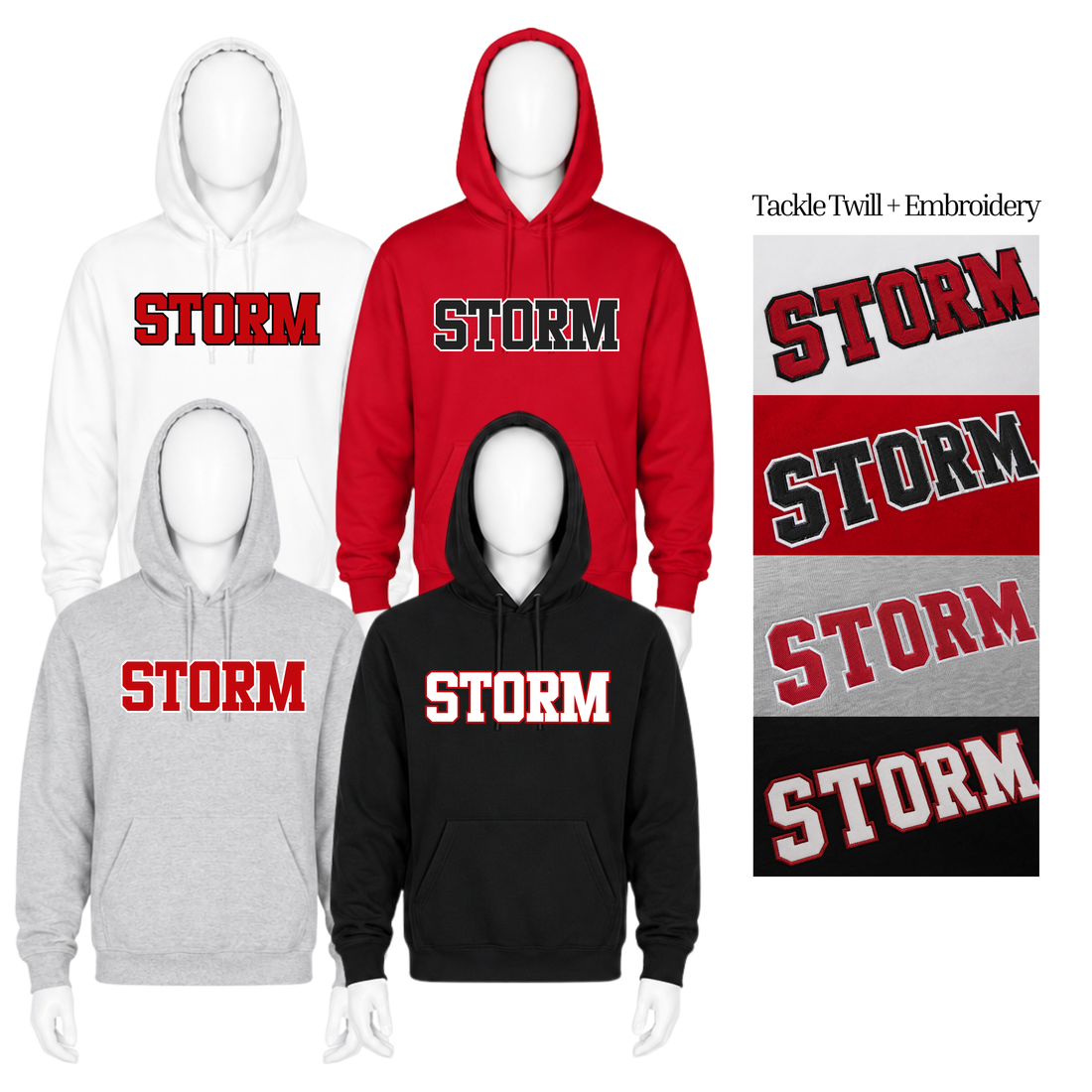 Oshawa STORM Ringette, Embroidery + Tackle Twill