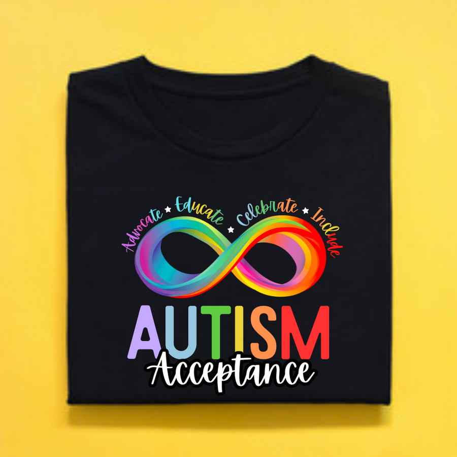 T-Shirt, Autism Acceptance, Infinity Rainbow