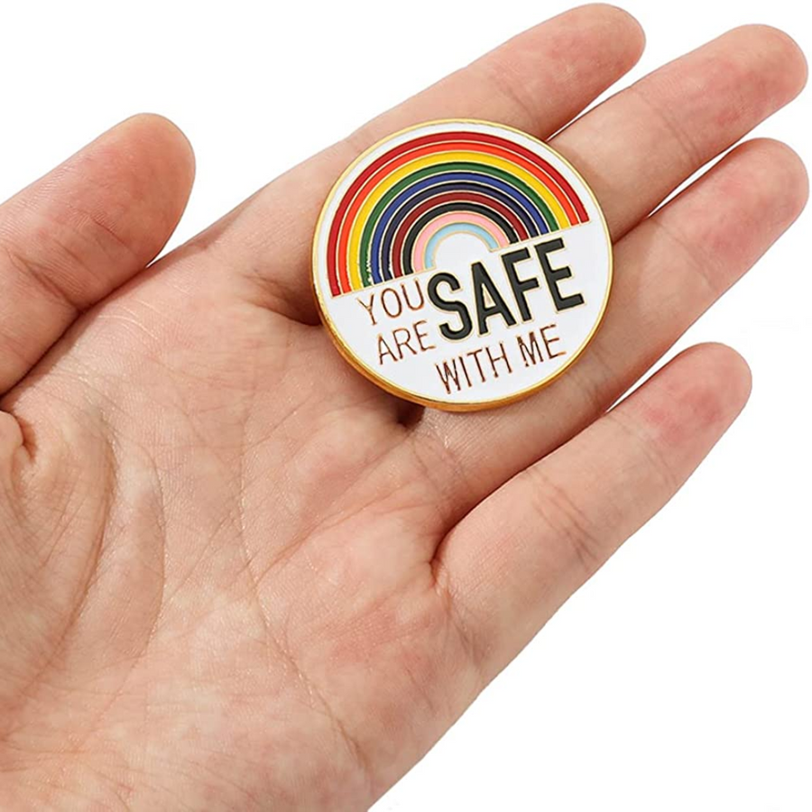 Enamel Pin, You Are Safe With Me, LBGTQS+