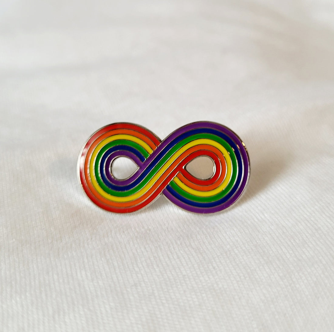 Enamel Pin, Rainbow Infinity, Autism Acceptance