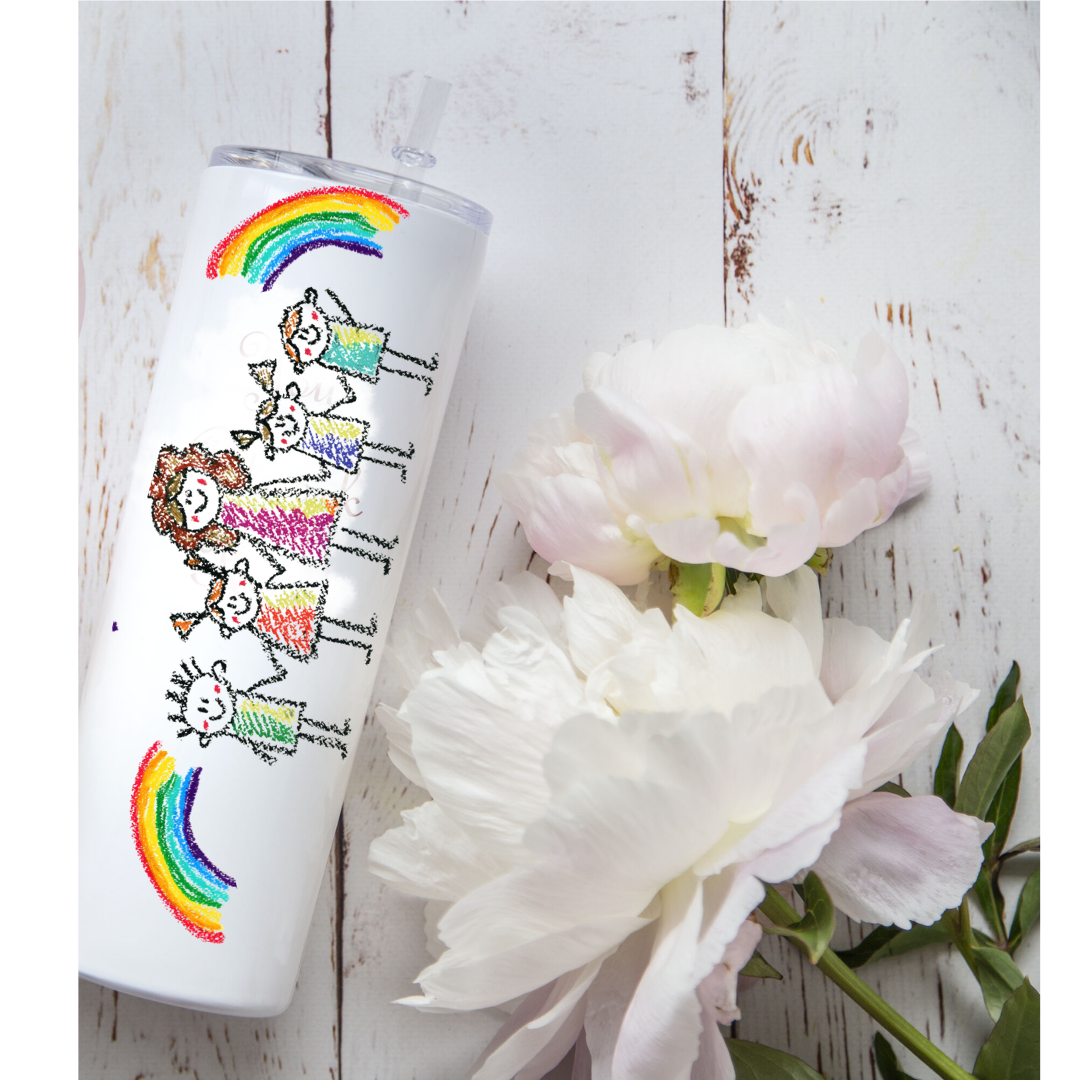 Custom Tumbler, 20oz Skinny with Lid & Straw, Sublimated, Any Design