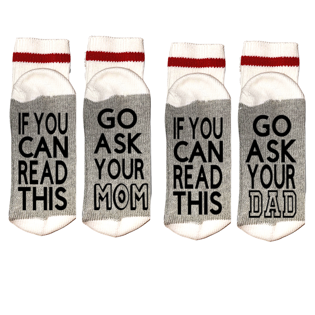 Cabin Socks, MOM & DAD, If You Can Read This